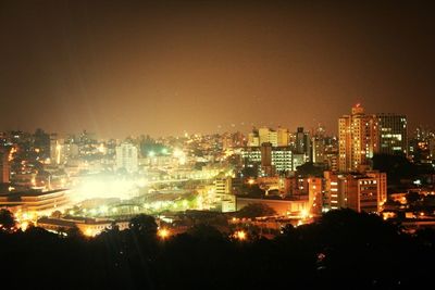 Illuminated city at night