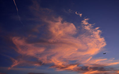 Low angle view of sky at sunset