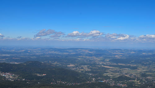 Aerial view of landscape against sky