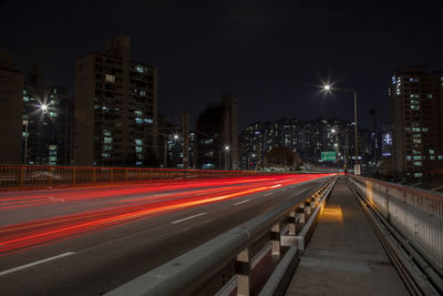 Long exposure sight on bridge at night 
