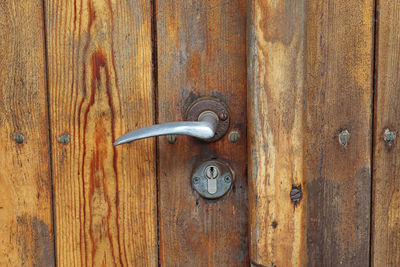 Close-up of old wooden door