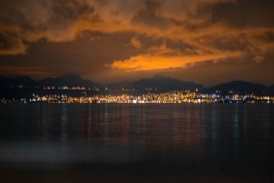 Illuminated city at night