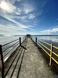 Pier over sea against sky