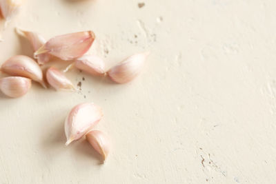 Close-up of garlic on table