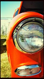 Close-up of red wheel