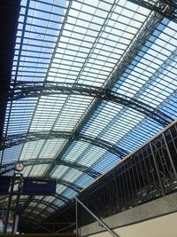 Low angle view of ceiling of railroad station building