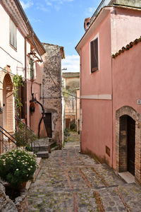 A narrow street in the old town of monte san biagio, in lazio region. 