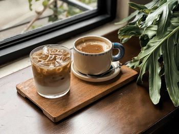 Coffee cup on table