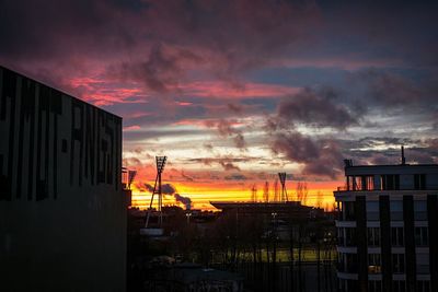 Sunset over city