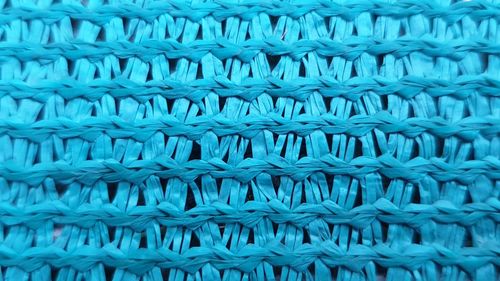 Full frame shot of blue wicker basket