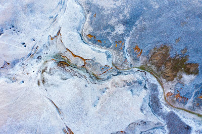 Aerial view of landscape during winter