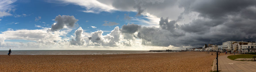 Panoramic view of beach against sky