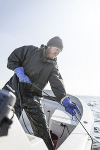 Fisherman on boat