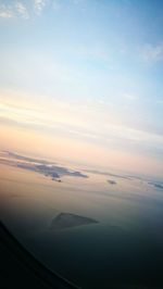 Aerial view of cloudscape against sky during sunset