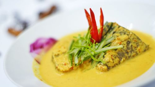 Close-up of meal served in bowl