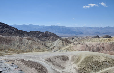 Scenic view of death valley against sky