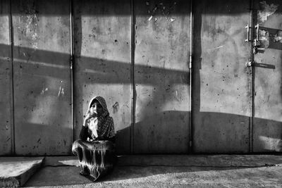 Shadow of person on floor