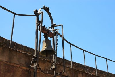 Low angle view of machinery against clear sky