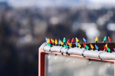 Christmas light on balcony