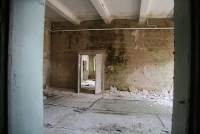 Closed door of old building