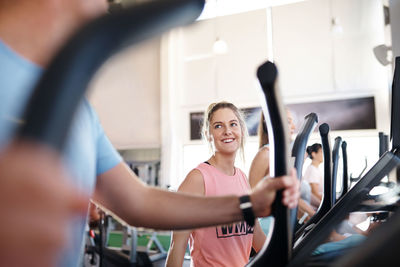 Woman exercising at gym