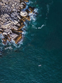 Aerial view of sup surfers ,primorsky region, russia