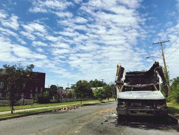 Car on road against sky