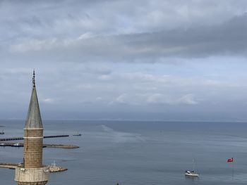 View of old fort against sky in cesme turkey 