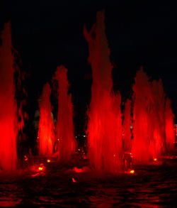 View of illuminated built structure at night