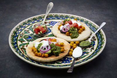 Close-up of breakfast on table