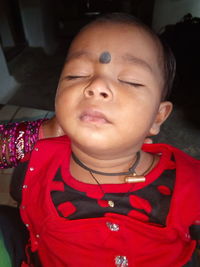Close-up portrait of smiling boy
