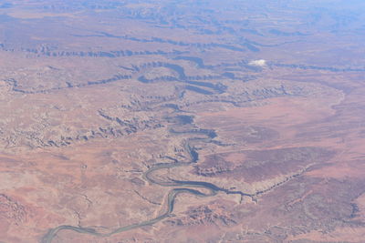 High angle view of agricultural field