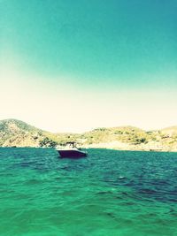 Boats in calm sea