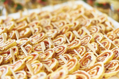 Close-up of noodles in plate on table