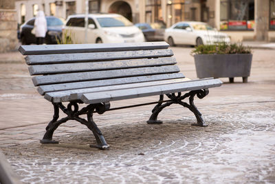 View of seat in park