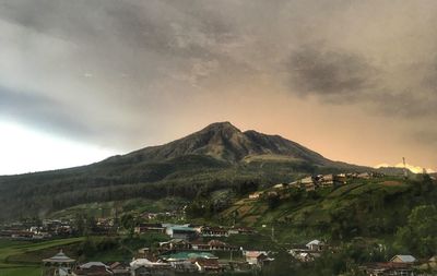 View of mountain against cloudy sky