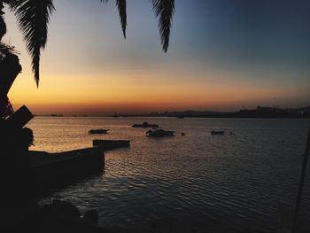 Scenic view of sea during sunset