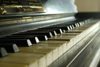 Close-up of piano keys