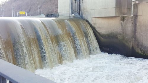 Water flowing in dam