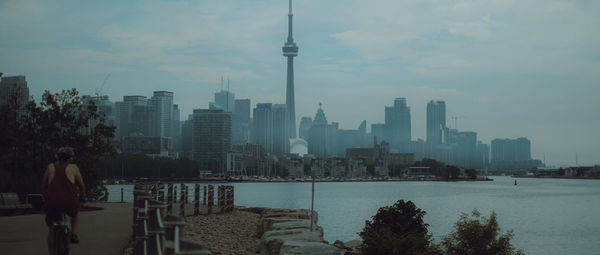 Modern buildings in city against sky