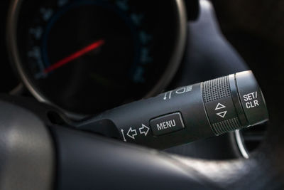 Close-up of digital camera in car