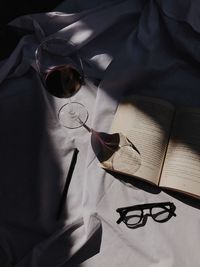 High angle view of sunglasses on table