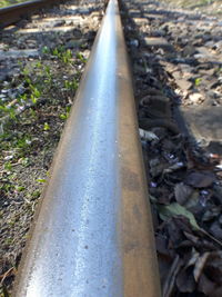 Close-up of railroad track