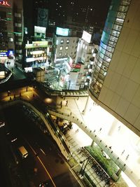 View of city street at night