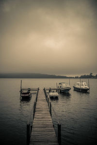 View of pier in sea