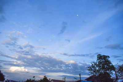 Low angle view of silhouette trees against sky at sunset