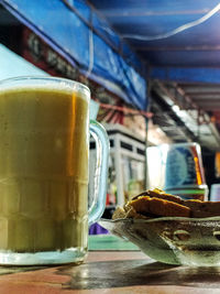 Close-up of drink on table