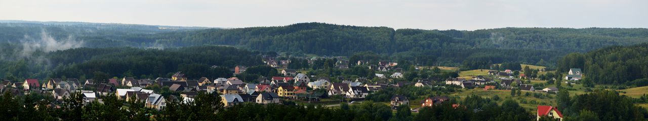 Panoramic view of houses in village