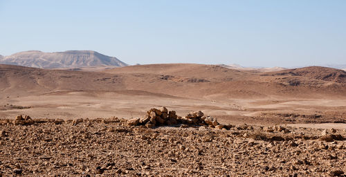 Scenic view of mountains against clear sky