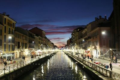 Illuminated water at night